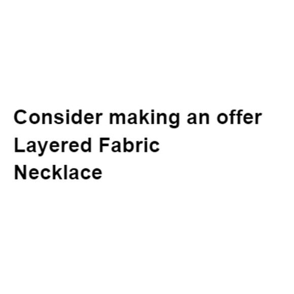 Layered Fabric Necklace Multicolor Contemporary Costume Fashion Woven Jewelry - Picture 2 of 8